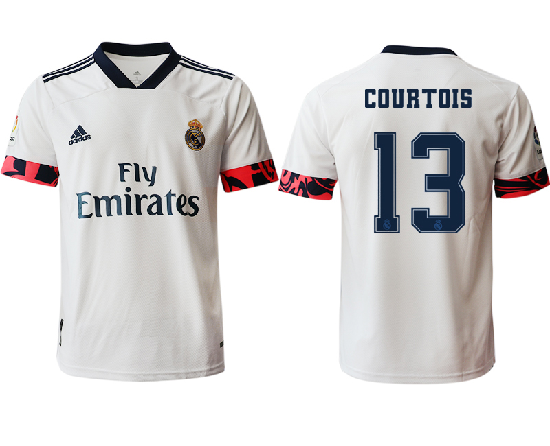 Men 2020-2021 club Real Madrid home aaa version #13 white Soccer Jerseys2->real madrid jersey->Soccer Club Jersey